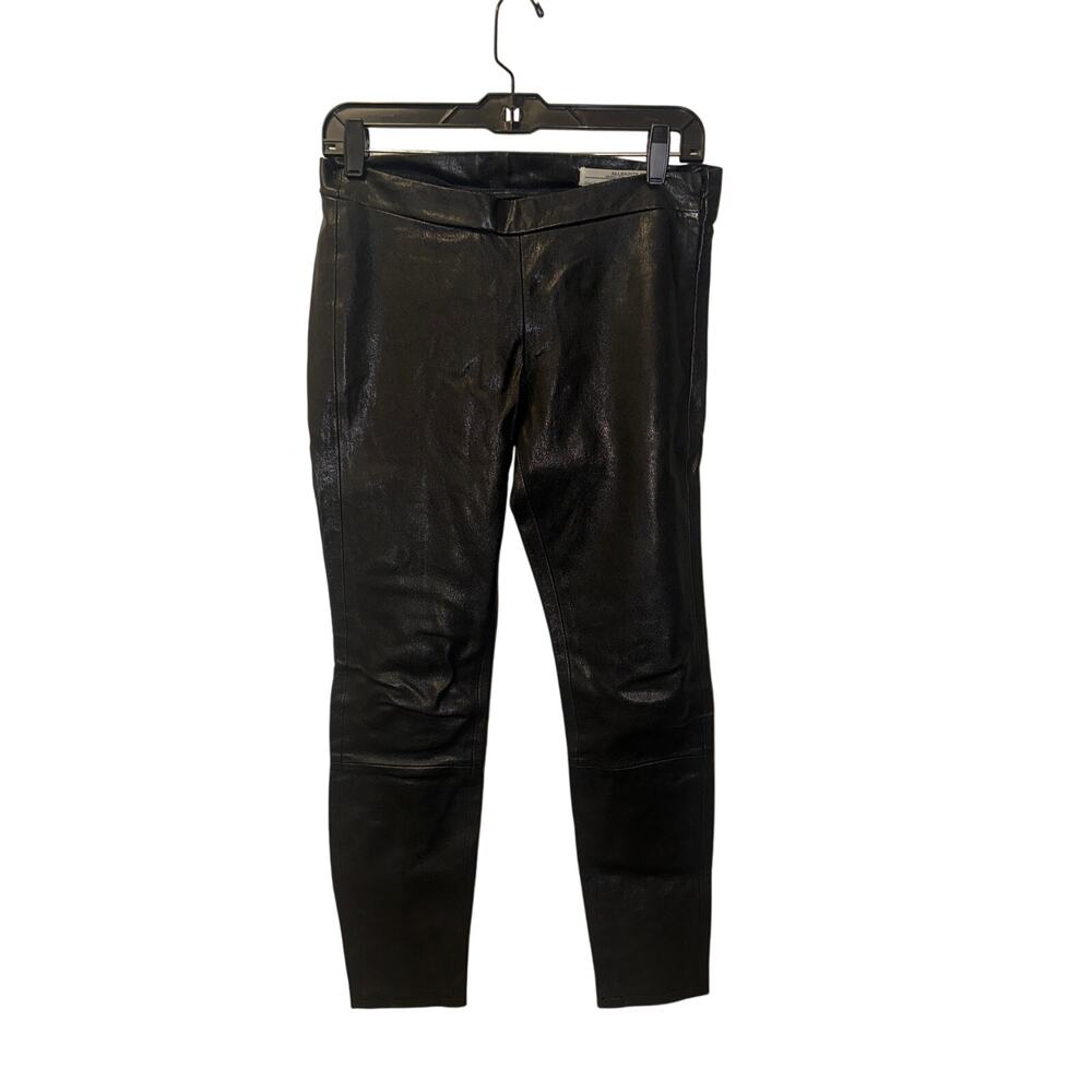 Women’s All Saints Genuine Lamb Leather Skinny Pants. Size 2